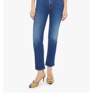 MOTHER Blue Straight-Leg Jeans